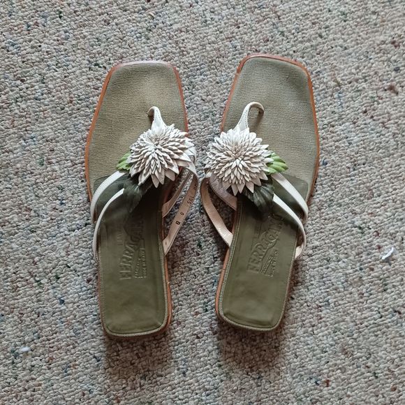 Salvatore Ferragamo Shoes - Salvatore ferragamo vintage flower sandals size 8